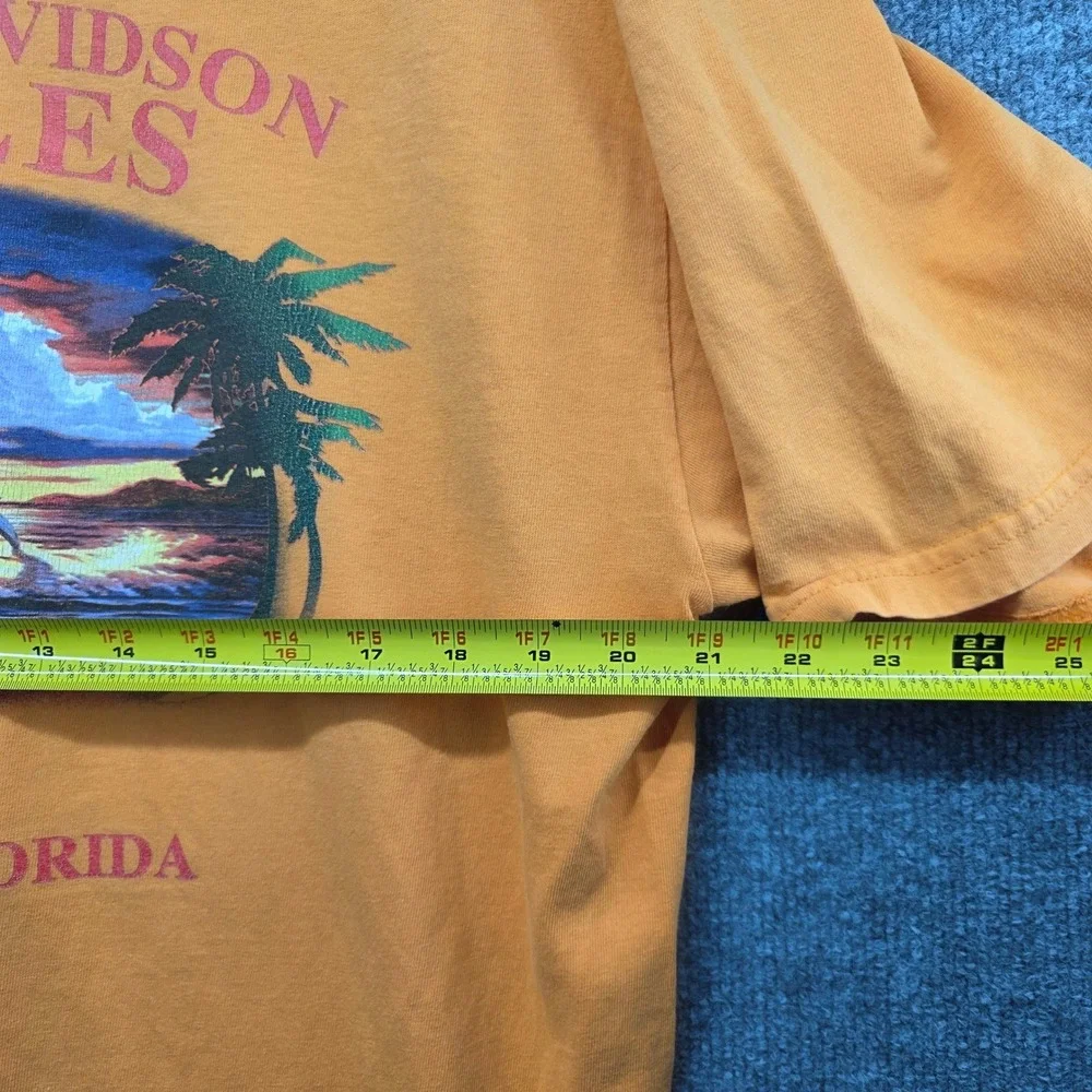 Harley-Davidson‎ Naples Florida Orange Graphic T-Shirt Mens XL Biker Americana